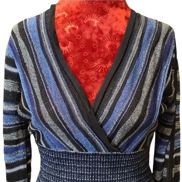 Laundry by Shelli Segal Metallic Knit Dress Small - Picture 5 of 6